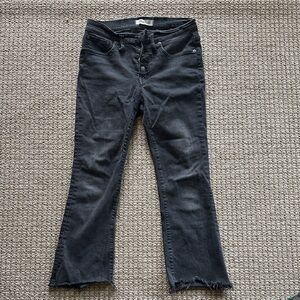 Madewell washed Black / gray Cali Demi boot Jeans